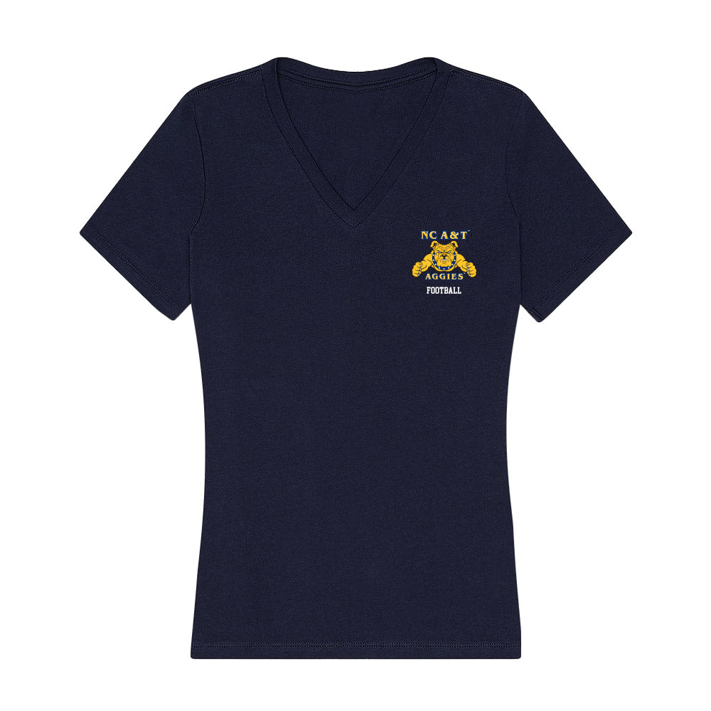North Carolina A&T - NCAA Football : Jayden Williams - Women's V-Neck T-Shirt-0