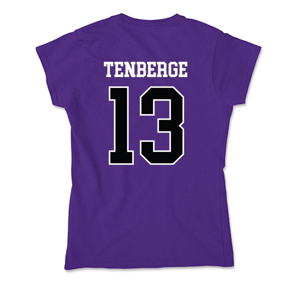 Stonehill - NCAA Men's Basketball : Jake TenBerge - Soft Style Women’s T-Shirt-1