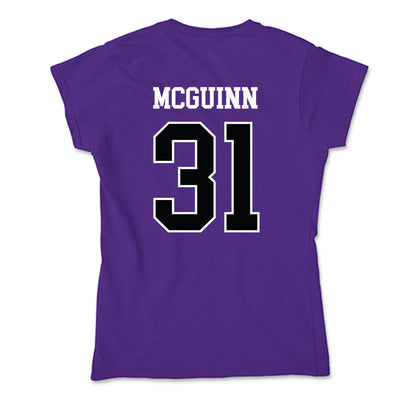 Stonehill - NCAA Men's Basketball : Pearse McGuinn - Soft Style Women’s T-Shirt-1