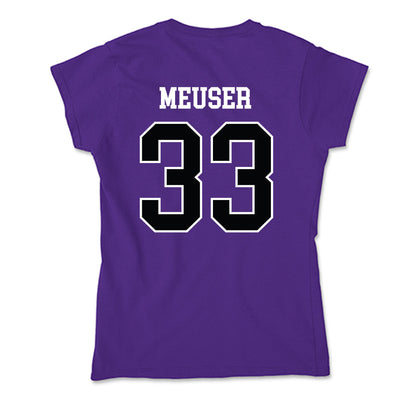 Stonehill - NCAA Men's Basketball : Ethan Meuser - Soft Style Women’s T-Shirt-1