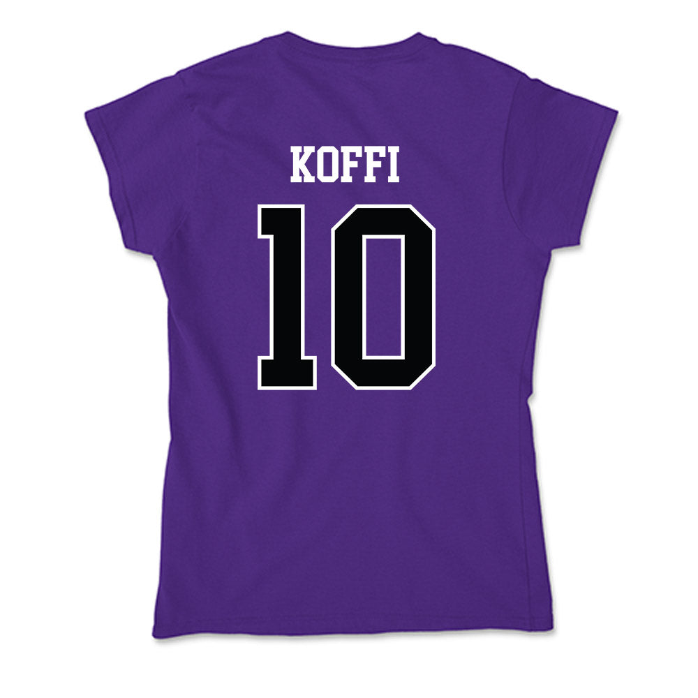 Stonehill - NCAA Men's Basketball : Hermann Koffi - Soft Style Women’s T-Shirt-1