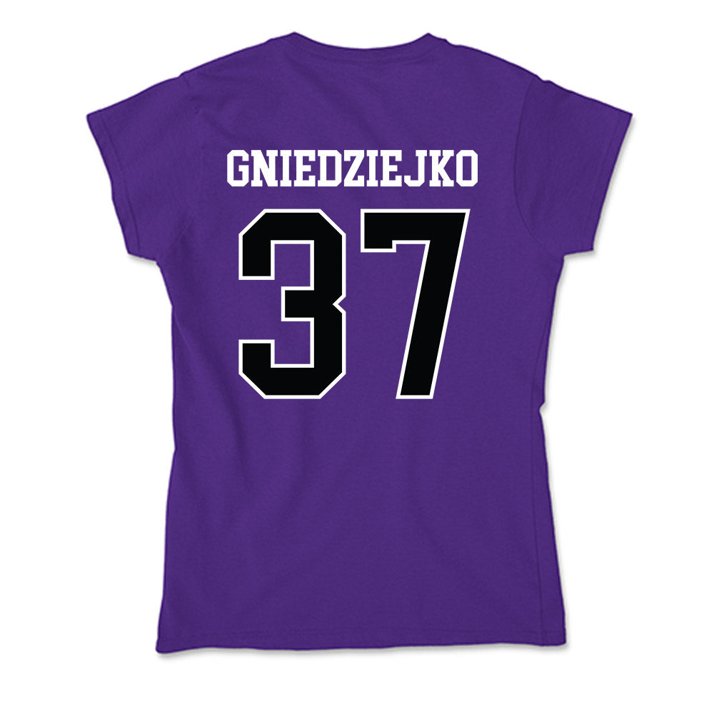 Stonehill - NCAA Men's Soccer : Patryk Gniedziejko - Soft Style Women’s T-Shirt-1