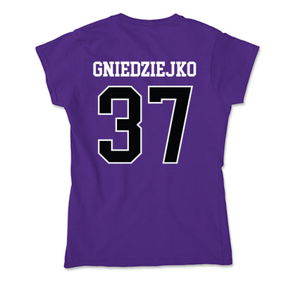 Stonehill - NCAA Men's Soccer : Patryk Gniedziejko - Soft Style Women’s T-Shirt-1