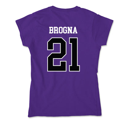 Stonehill - NCAA Men's Basketball : Todd Brogna - Soft Style Women’s T-Shirt-1