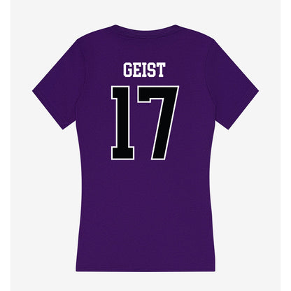 Stonehill - NCAA Women's Ice Hockey : Lily Geist - Women's V-Neck T-Shirt-1