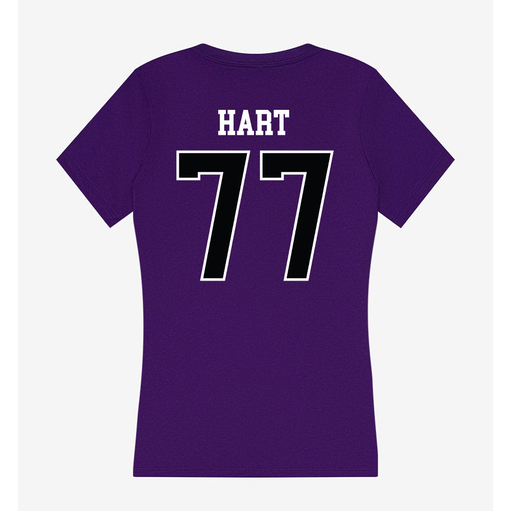 Stonehill - NCAA Football : Griffin Hart - Women's V-Neck T-Shirt-1