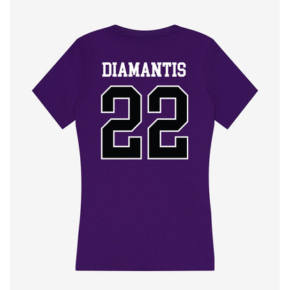 Stonehill - NCAA Men's Basketball : Charles Diamantis - Women's V-Neck T-Shirt-1