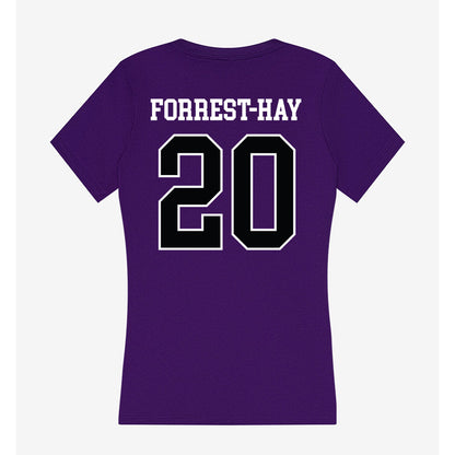 Stonehill - NCAA Men's Soccer : James Forrest-Hay - Women's V-Neck T-Shirt-1