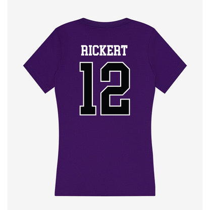 Stonehill - NCAA Baseball : Michael Rickert - Women's V-Neck T-Shirt-1