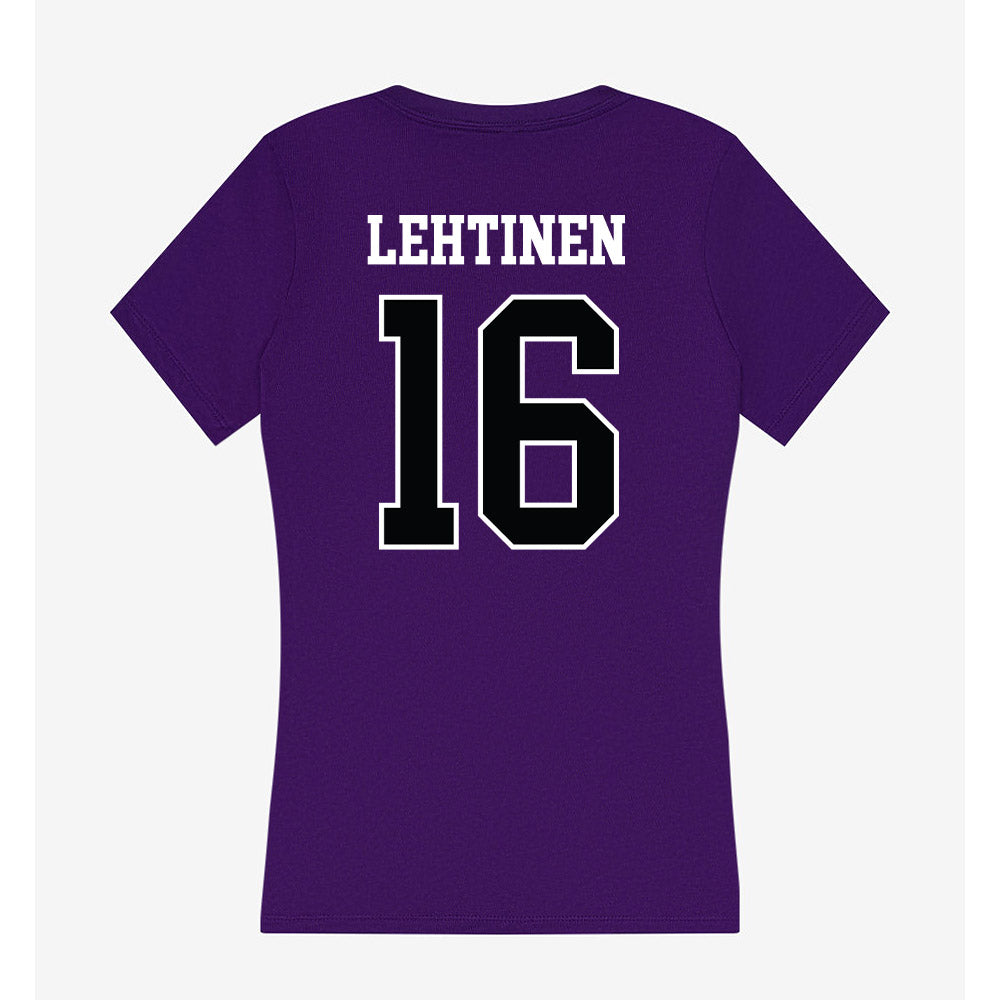 Stonehill - NCAA Men's Ice Hockey : Joel Lehtinen - Women's V-Neck T-Shirt-1