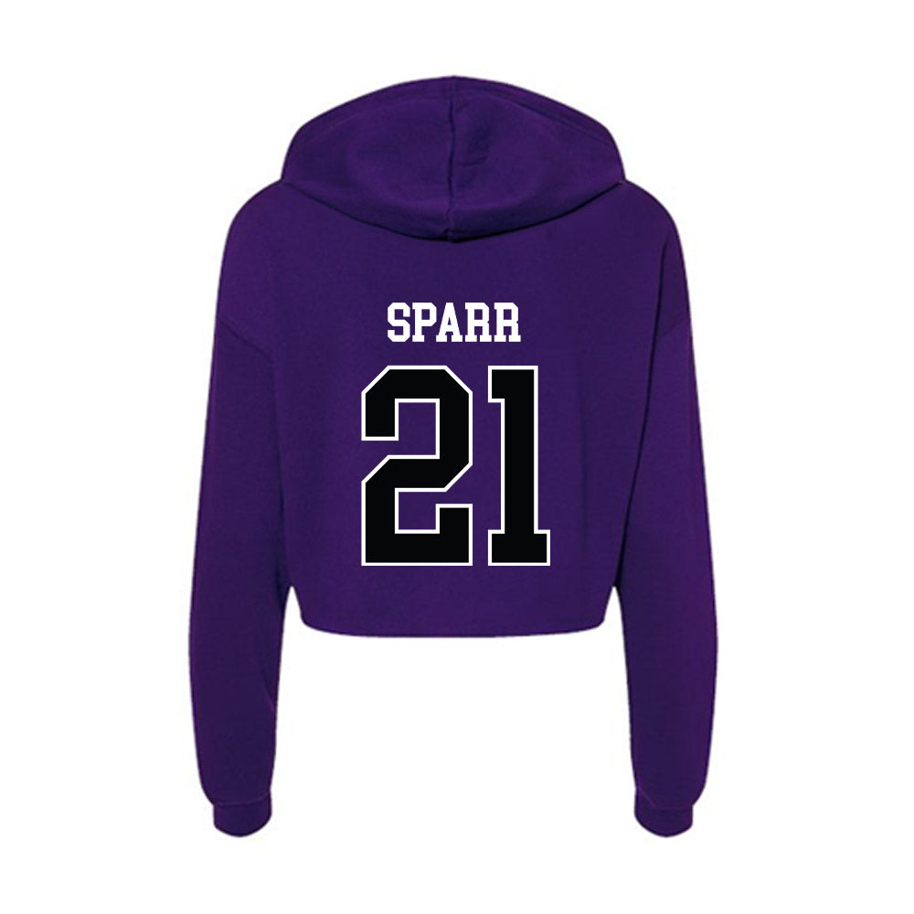 Stonehill - NCAA Baseball : Grayson Sparr - Women's Crop Fleece Hoodie-1