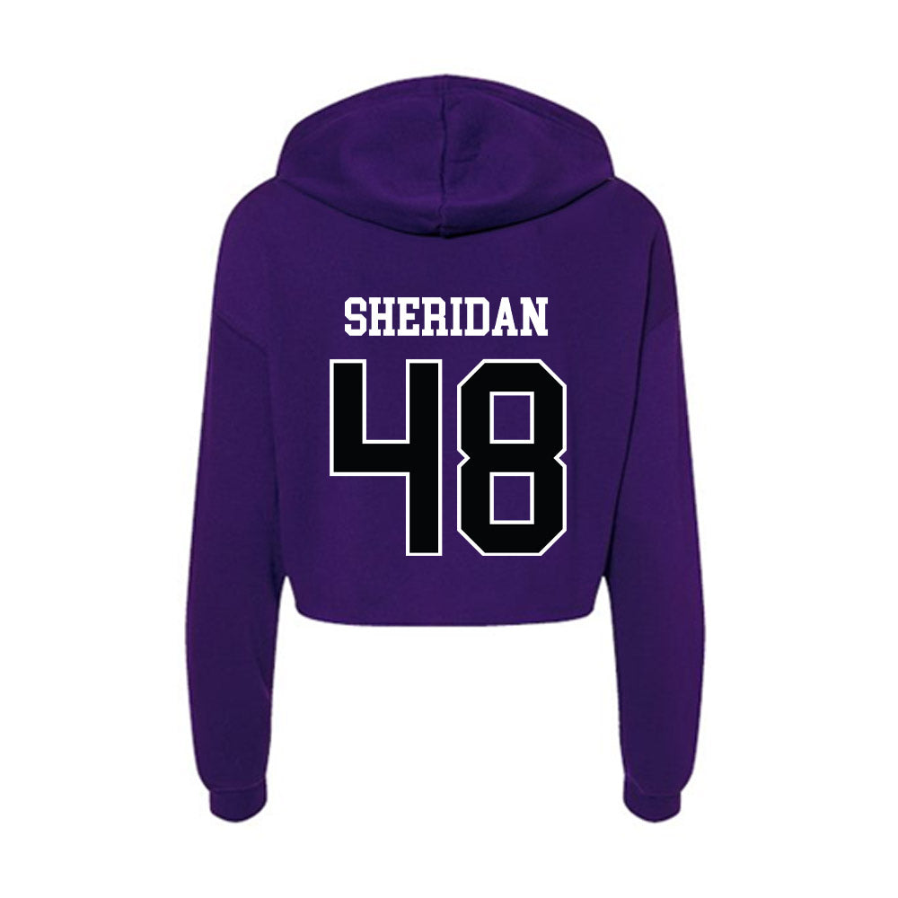 Stonehill - NCAA Football : Kevin Sheridan - Women's Crop Fleece Hoodie-1
