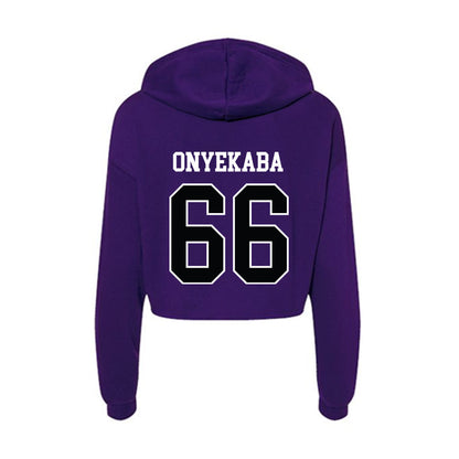 Stonehill - NCAA Football : Lotanna Onyekaba - Women's Crop Fleece Hoodie-1