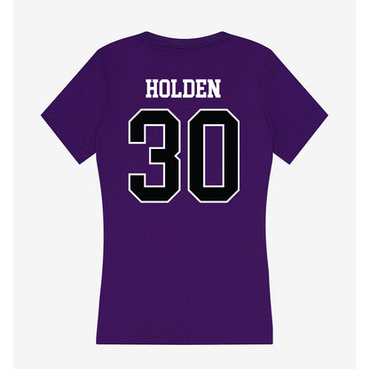 Stonehill - NCAA Men's Basketball : Anthony Holden - Women's V-Neck T-Shirt-1