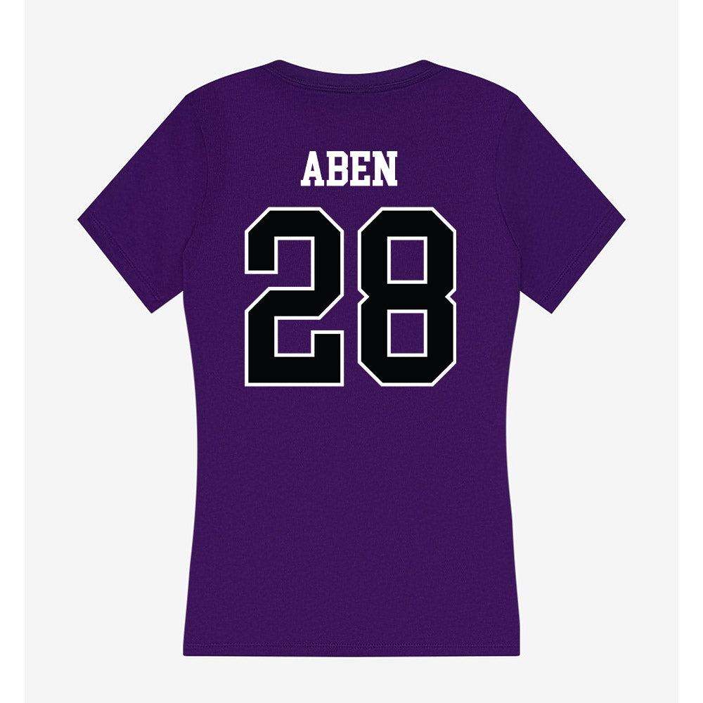 Stonehill - NCAA Men's Ice Hockey : Zachary Aben - Women's V-Neck T-Shirt-1