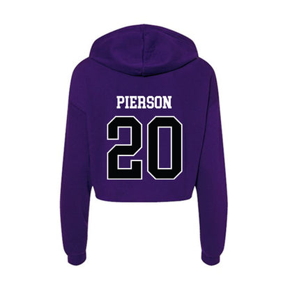 Stonehill - NCAA Men's Track & Field (Indoor) : Drew Pierson - Women's Crop Fleece Hoodie-1