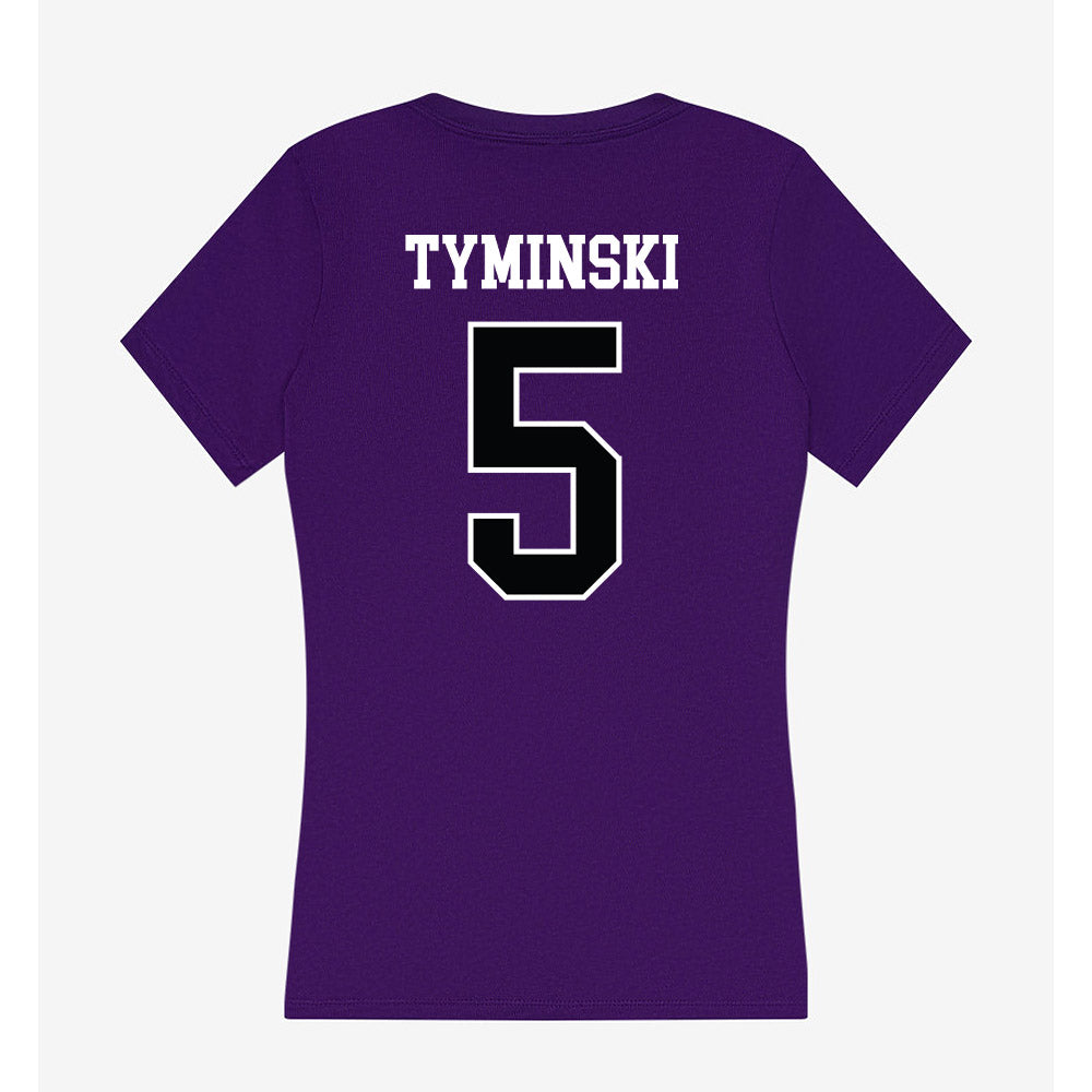 Stonehill - NCAA Football : Damian Tyminski - Women's V-Neck T-Shirt-1