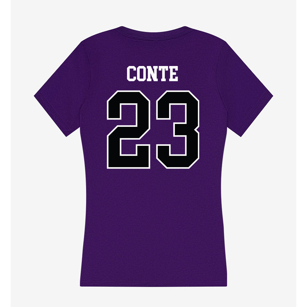 Stonehill - NCAA Softball : Shannon Conte - Women's V-Neck T-Shirt-1