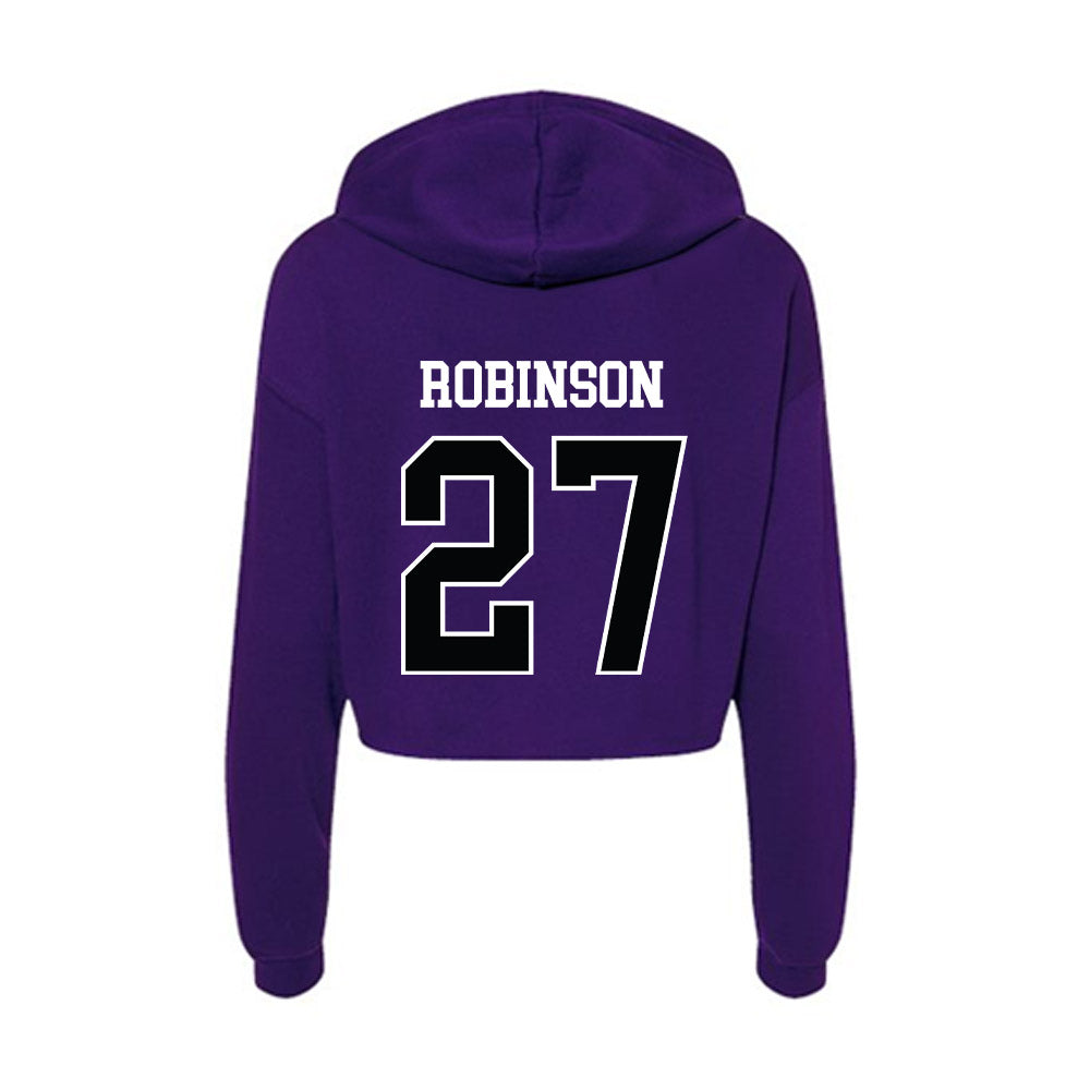 Stonehill - NCAA Baseball : Kacin Robinson - Women's Crop Fleece Hoodie-1