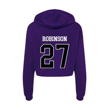Stonehill - NCAA Baseball : Kacin Robinson - Women's Crop Fleece Hoodie-1