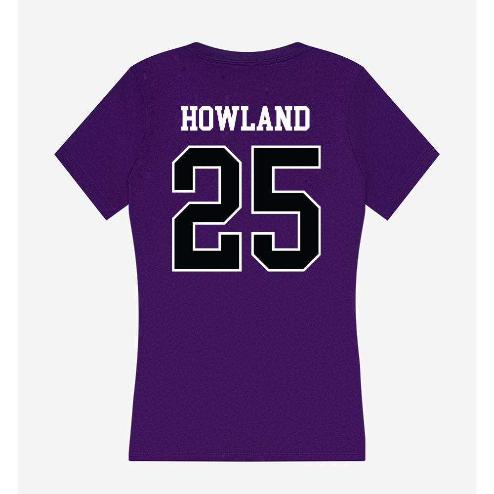 Stonehill - NCAA Baseball : Jamison Howland - Women's V-Neck T-Shirt-1