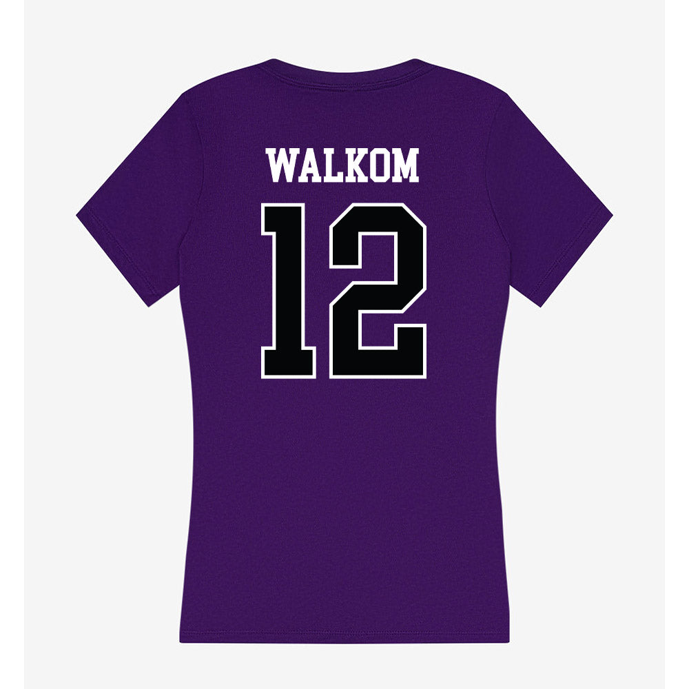 Stonehill - NCAA Women's Ice Hockey : Brianna Walkom - Women's V-Neck T-Shirt-1