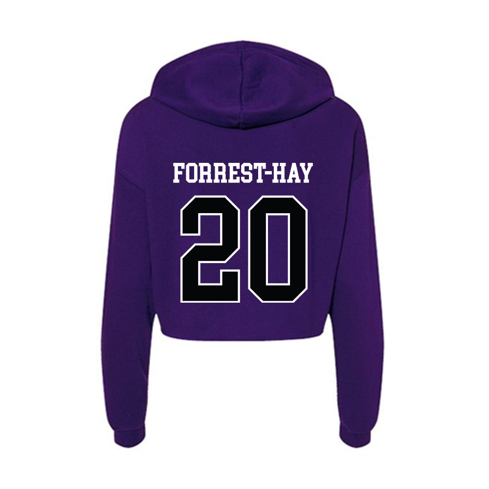 Stonehill - NCAA Men's Soccer : James Forrest-Hay - Women's Crop Fleece Hoodie-1