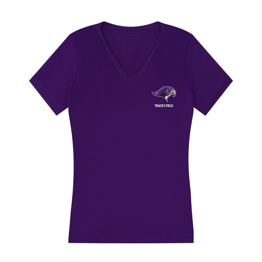 Stonehill - NCAA Men's Track & Field (Indoor) : Drew Pierson - Women's V-Neck T-Shirt-0