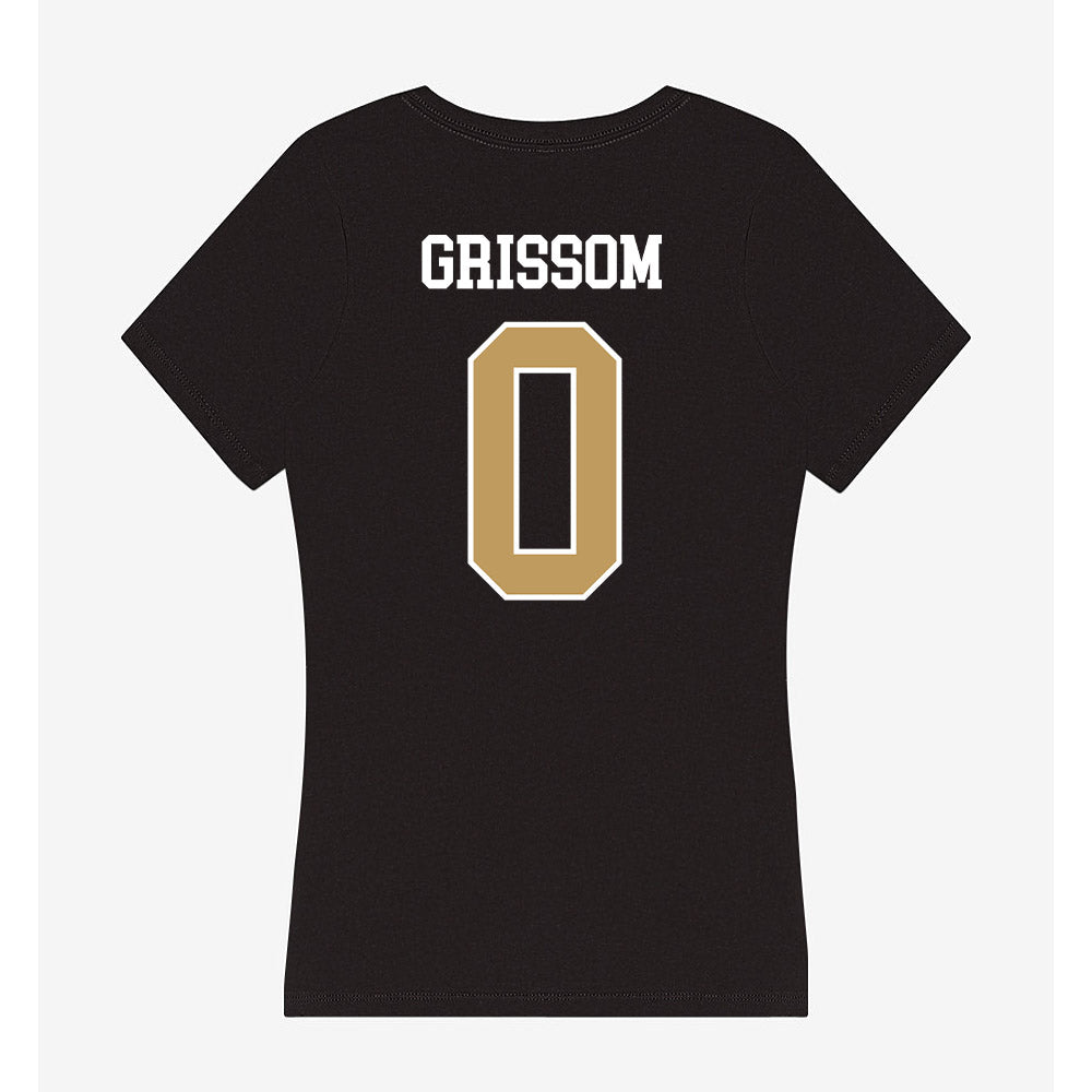Husson - NCAA Men's Basketball : Jeremiah Grissom - Women's V-Neck T-Shirt-1