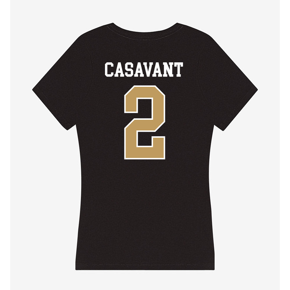 Husson - NCAA Softball : Allison Casavant - Women's V-Neck T-Shirt-1
