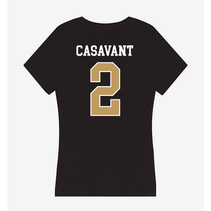 Husson - NCAA Softball : Allison Casavant - Women's V-Neck T-Shirt-1