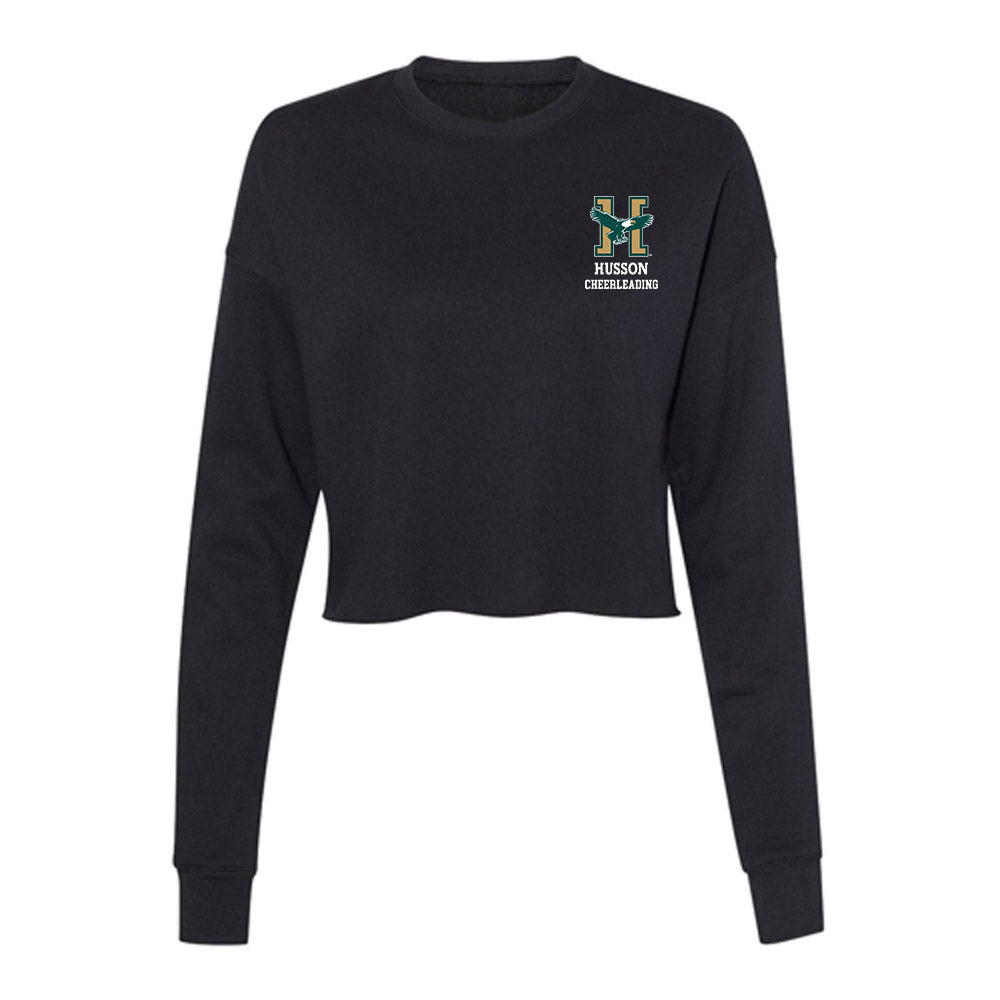 Husson - NCAA Cheerleading : Abigail Dudley - Women's Cropped Crew Fleece-0