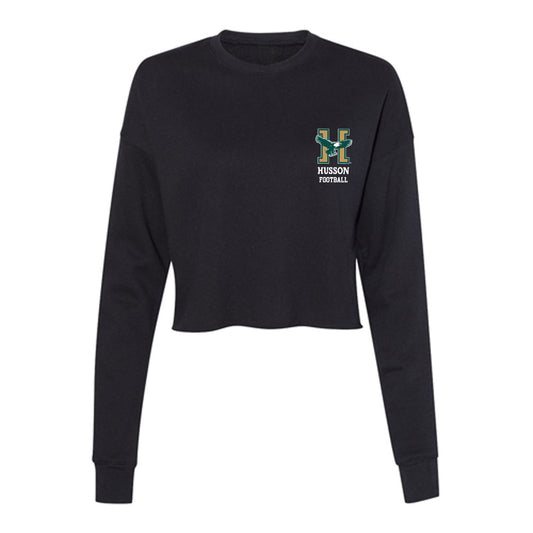 Husson - NCAA Football : Austin Clark - Women's Cropped Crew Fleece-0