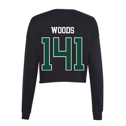 Tiffin - NCAA Wrestling : Cael Woods - Women's Cropped Crew Fleece-1