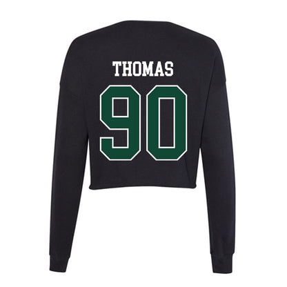 Tiffin - NCAA Football : Amare Thomas - Women's Cropped Crew Fleece-1