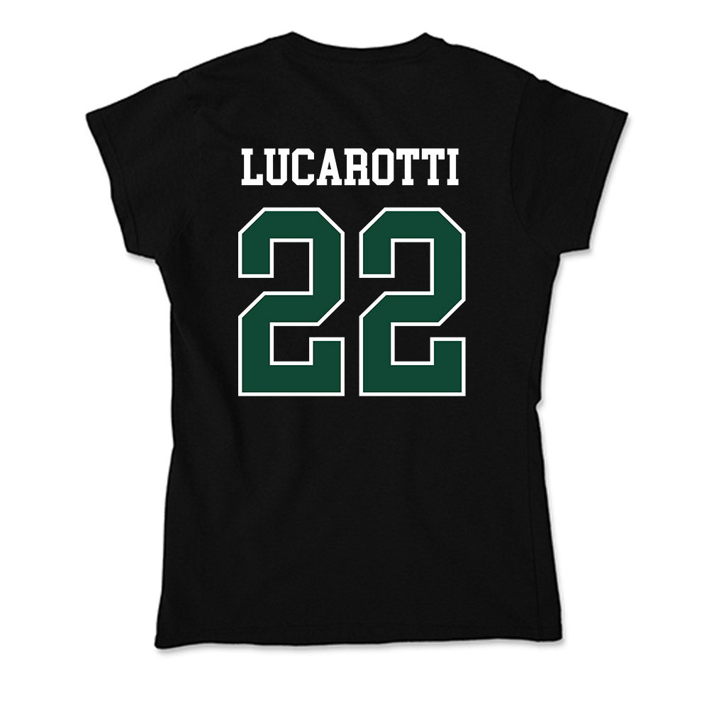Tiffin - NCAA Men's Basketball : Michael Lucarotti - Soft Style Women’s T-Shirt-1