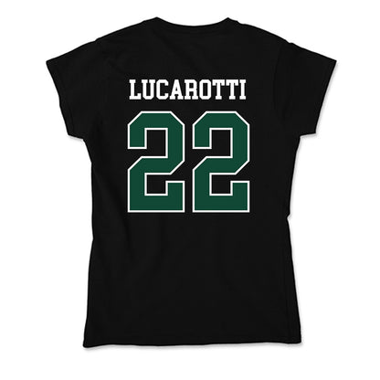 Tiffin - NCAA Men's Basketball : Michael Lucarotti - Soft Style Women’s T-Shirt-1