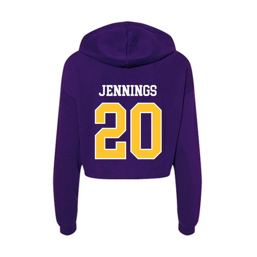 LSUS - NCAA Baseball : Devon Jennings - Women's Crop Fleece Hoodie-1