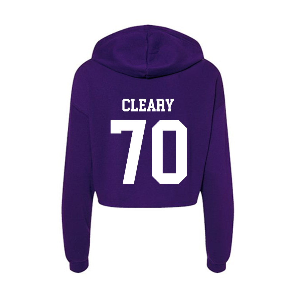 UST - NCAA Football : Hudson Cleary - Women's Crop Fleece Hoodie-1