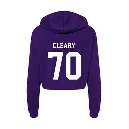 UST - NCAA Football : Hudson Cleary - Women's Crop Fleece Hoodie-1