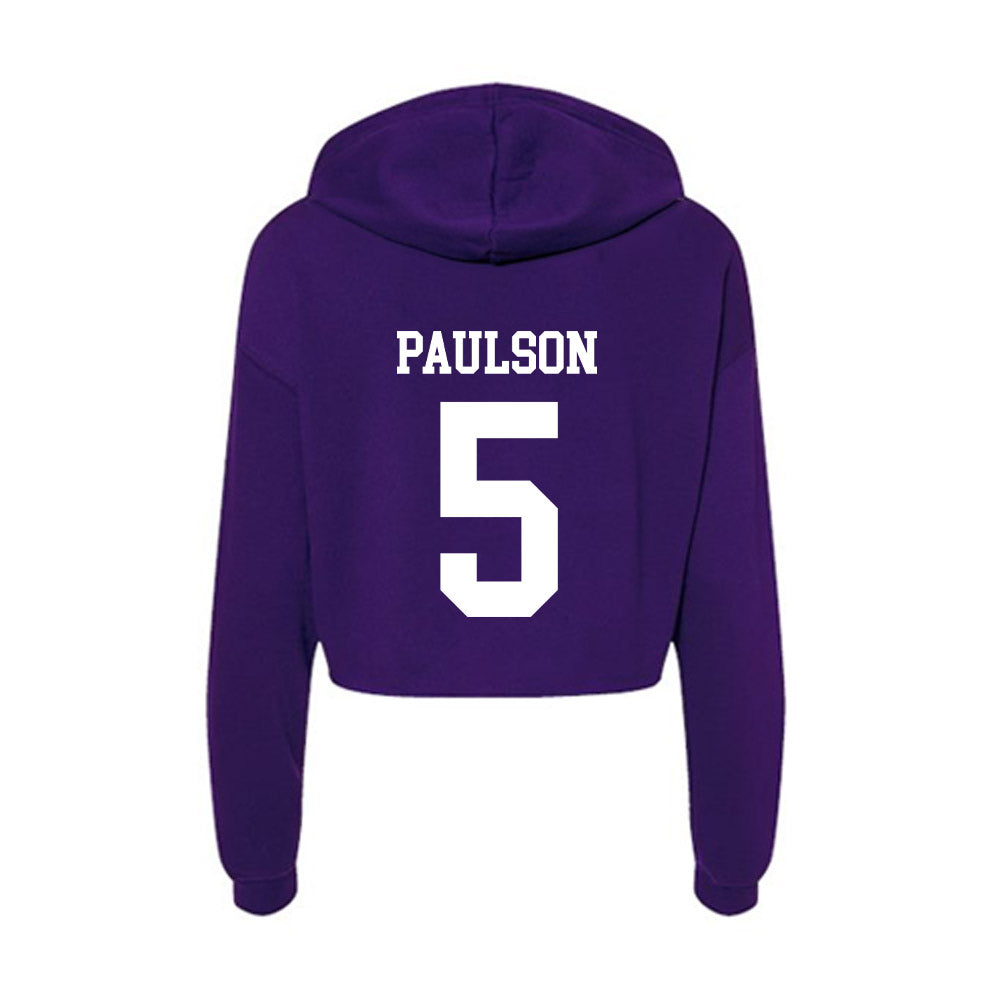 UST - NCAA Football : Elijah Paulson - Women's Crop Fleece Hoodie-1