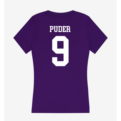 UST - NCAA Baseball : Adam Puder - Women's V-Neck T-Shirt-1