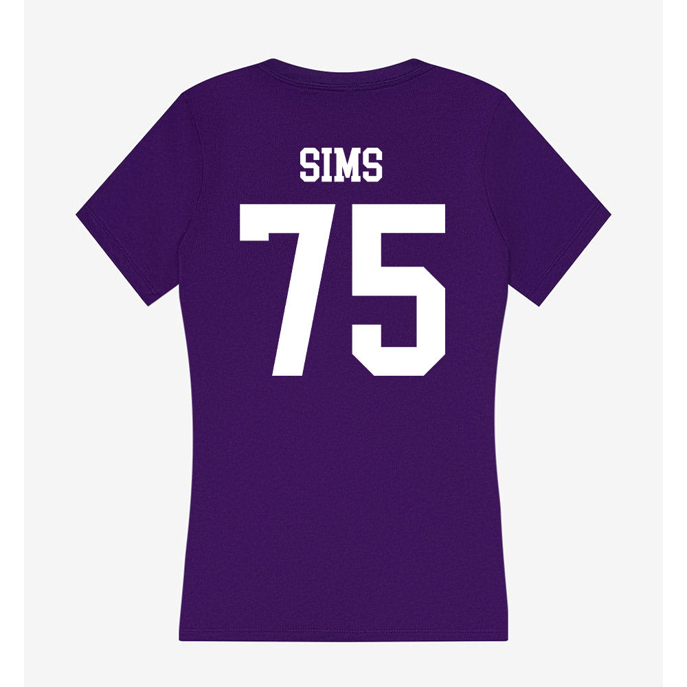 UST - NCAA Football : Ethan Sims - Women's V-Neck T-Shirt-1