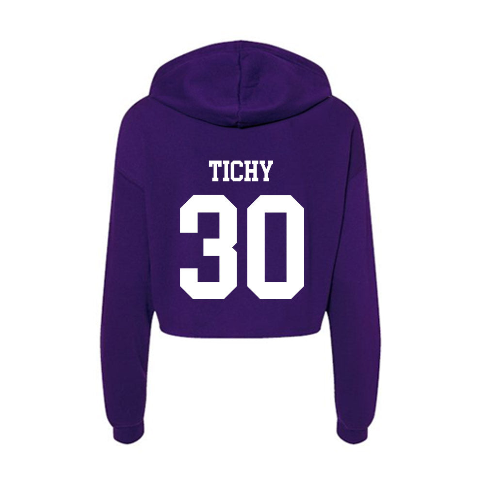 UST - NCAA Football : Nash Tichy - Women's Crop Fleece Hoodie-1