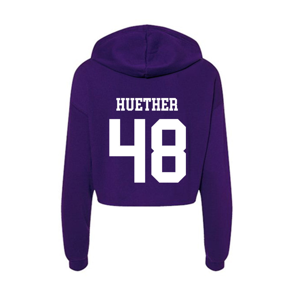 UST - NCAA Football : Elliot Huether - Women's Crop Fleece Hoodie-1