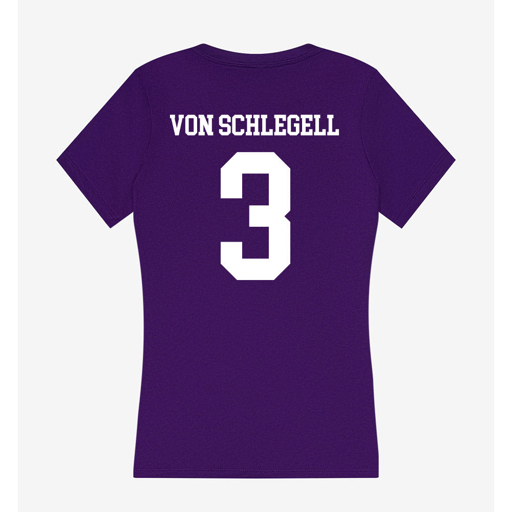 UST - NCAA Baseball : Zan von Schlegell - Women's V-Neck T-Shirt-1
