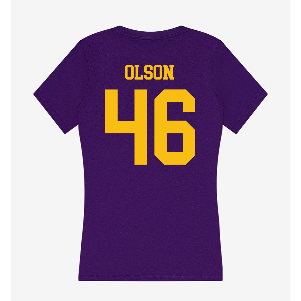 MNSU - NCAA Football : Tanner Olson - Women's V-Neck T-Shirt-1