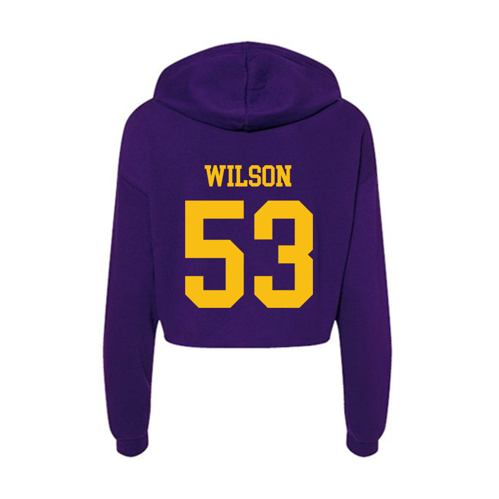 MNSU - NCAA Football : Bryan Wilson - Women's Crop Fleece Hoodie-1