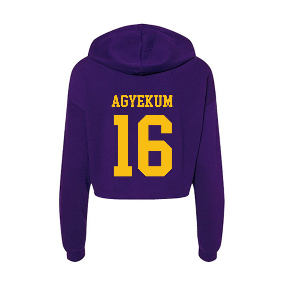 MNSU - NCAA Football : Richard Agyekum - Women's Crop Fleece Hoodie-1