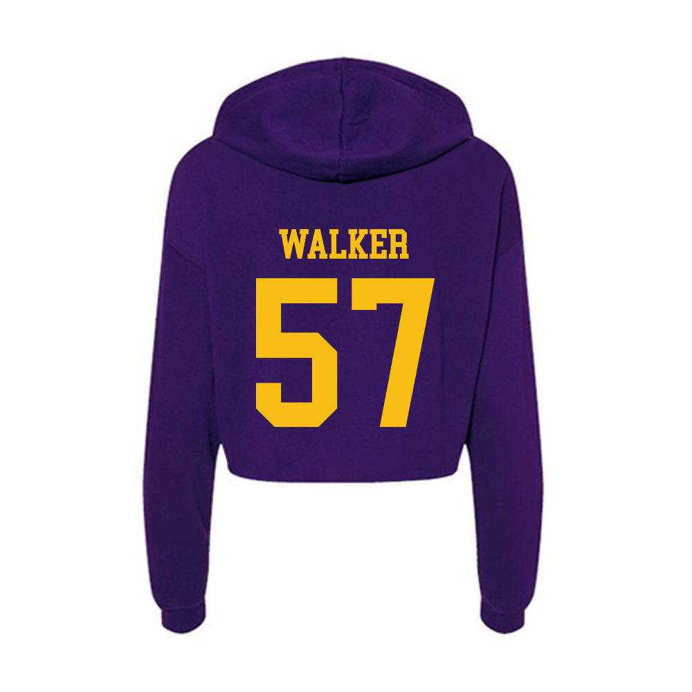 MNSU - NCAA Football : Carter Walker - Women's Crop Fleece Hoodie-1